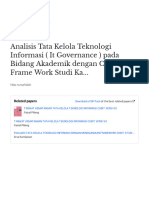 Analisis Tata Kelola Teknologi Informasi (It Governance) Pada Bidang Akademik