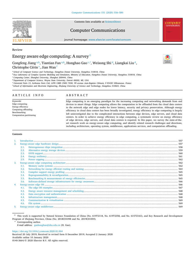 Energy Aware Edge Computing A Survey | PDF | Field Programmable Gate ...