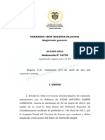 Sentencia Corte Suprema de Colombia SP1369-2022 (52728) IMPUTACIÓN OBJETIVA FALTA DE REALZIACION DEL RIESGO