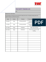 Safety Training Log Template