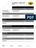 Recomendación de Productos Fiat (EU) Doblò 263 Doblò 1.3 Multijet (55 KW) DPF (2015-2021)