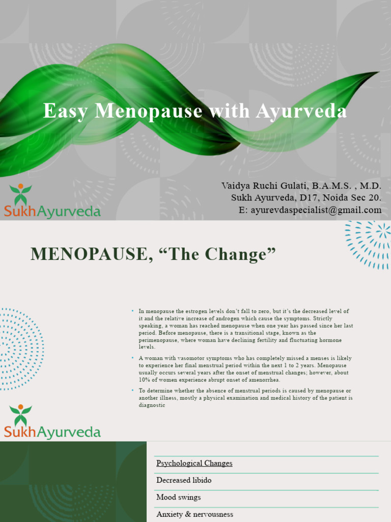 Ayurveda for Easy Menopause Relief | PDF | Menopause | Hot Flash