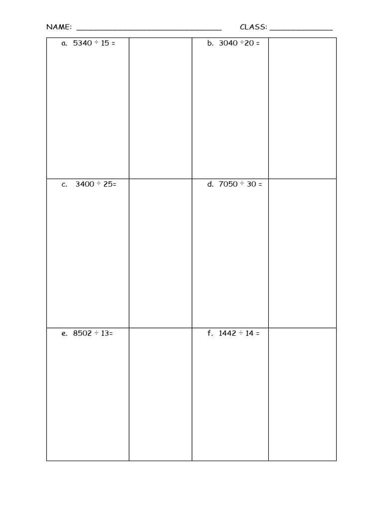 Division with 2 digits divider pdf