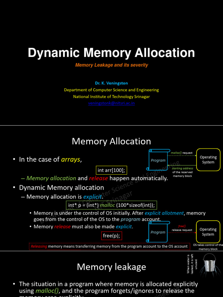 2c. Dynamic Memory Allocation | PDF | Information Technology | Software ...