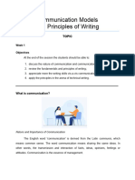 Week 1 - Communication Models Principles of Writing