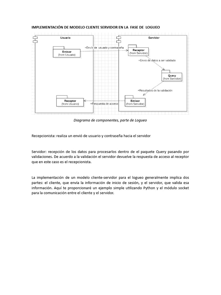 Implementación de modelo cliente servidor | PDF