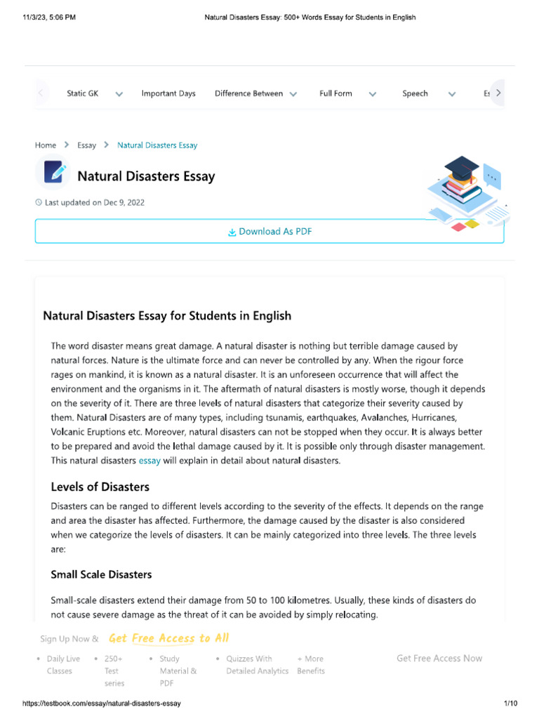 Natural Disaster Pdf