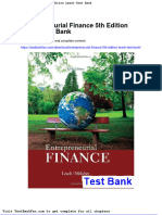 Full Download Entrepreneurial Finance 5th Edition Leach Test Bank