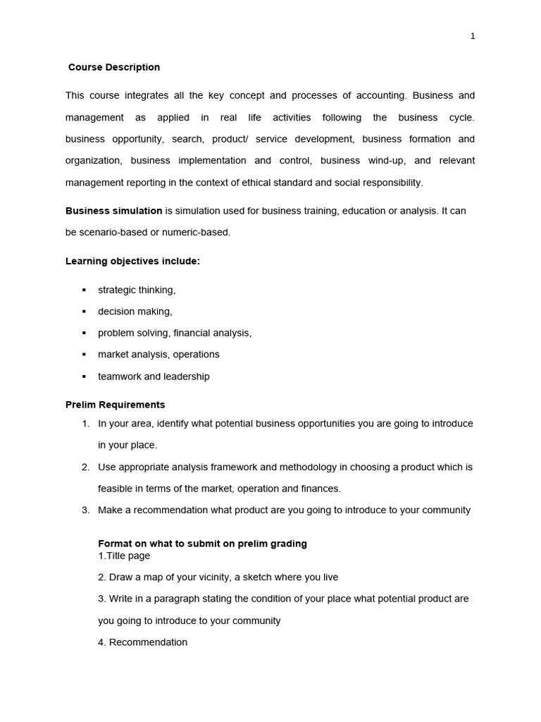 Business Enterprise Simulation Course | PDF | Simulation | Economies