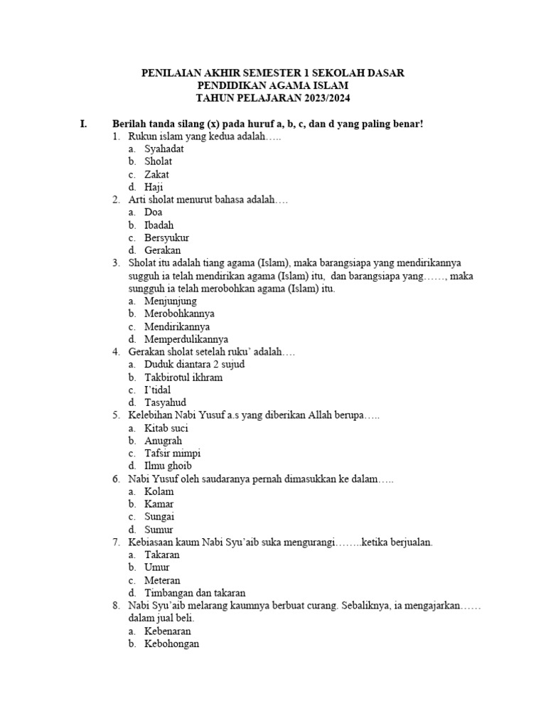 Mengasah Pemahaman Keagamaan: Panduan Komprehensif Soal Agama Kelas 3 Kurikulum 2013 Mengasah Pemahaman Keagamaan: Panduan Komprehensif Soal Agama Kelas 3 Kurikulum 2013