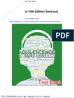 Full Download Adolescence 15th Edition Santrock Test Bank