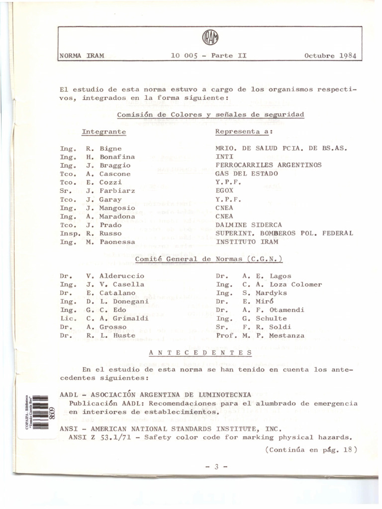 Colores y Señales de Seguridad IRAM 10 005 | PDF