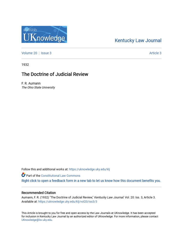 The doctrine of judicial review pdf fourteenth amendment to the