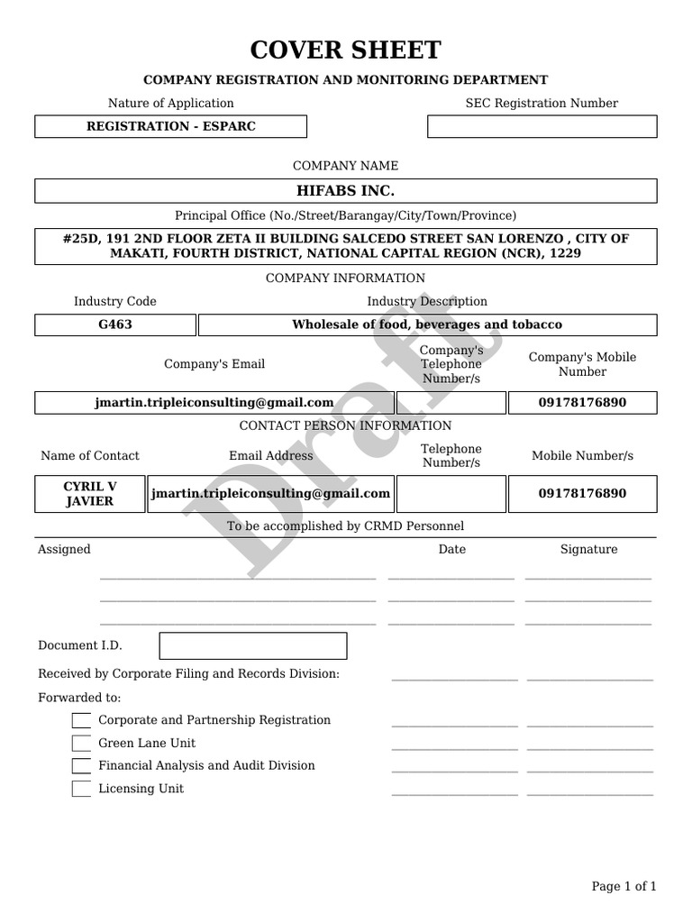 HIFABS INC. SEC Registration Details | PDF | Computing | Service Industries