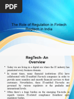 The Role of Regulation in Fintech Regtech in India