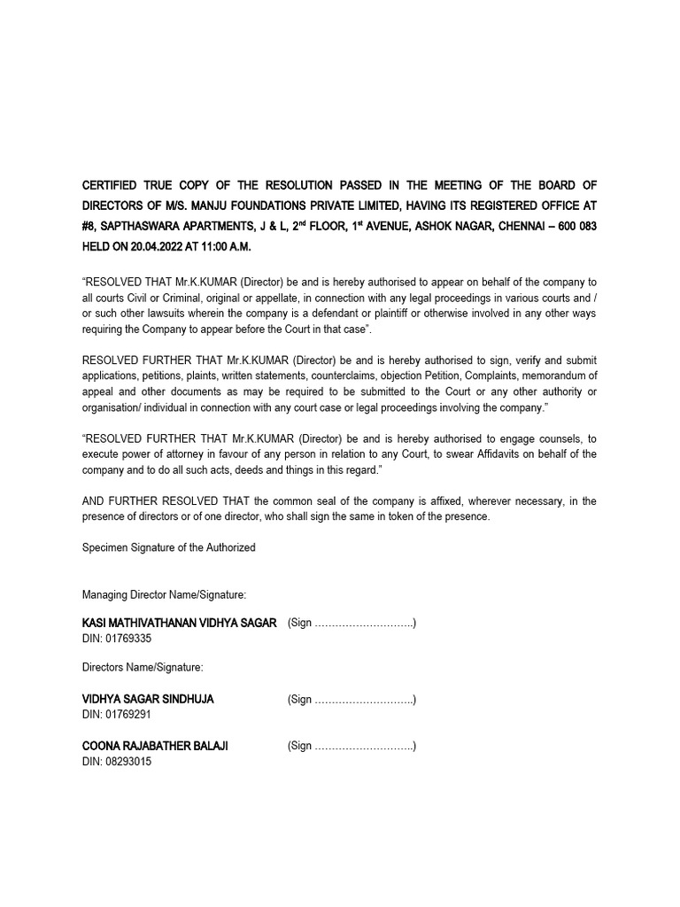 Board Resolution PDF