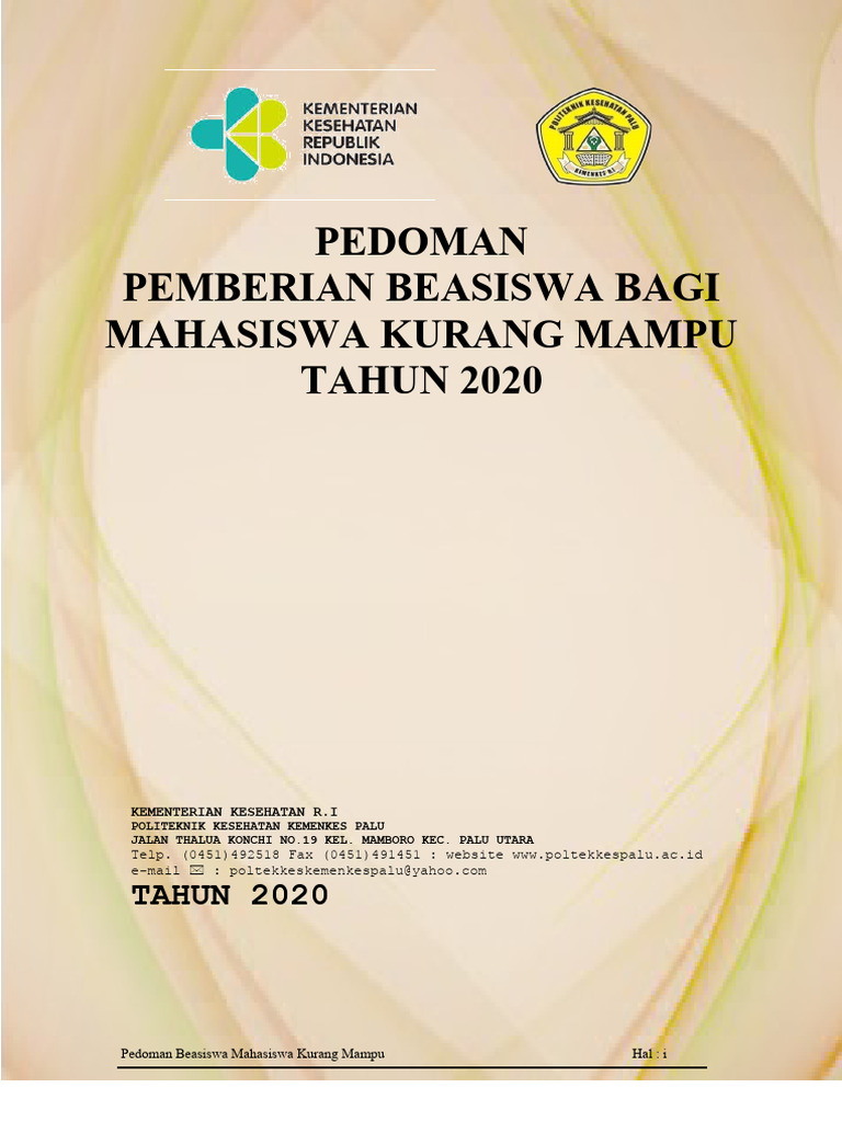 Pedoman Beasiswa Mahasiswa Gakin | PDF