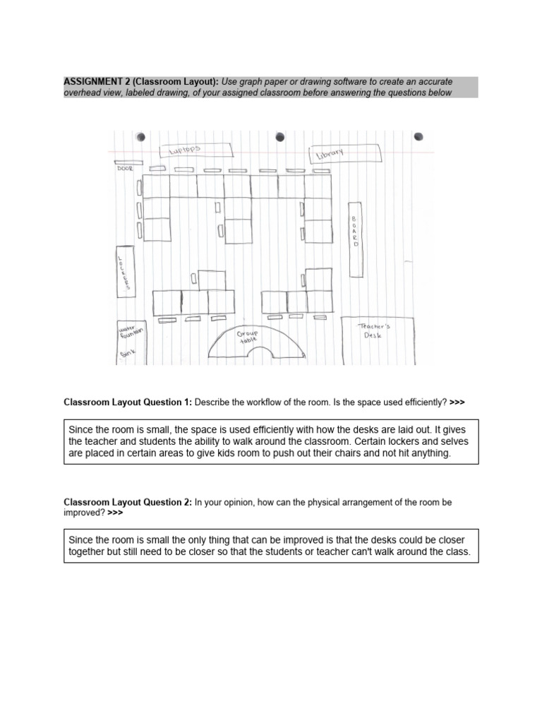 assignment 2 classroom layout -1 1 | PDF