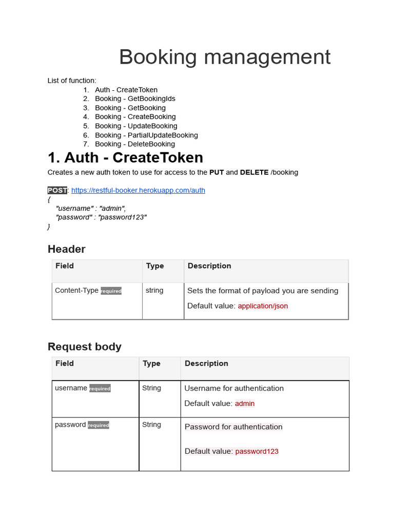 Restful Booker API Overview | PDF | Http Cookie | Json