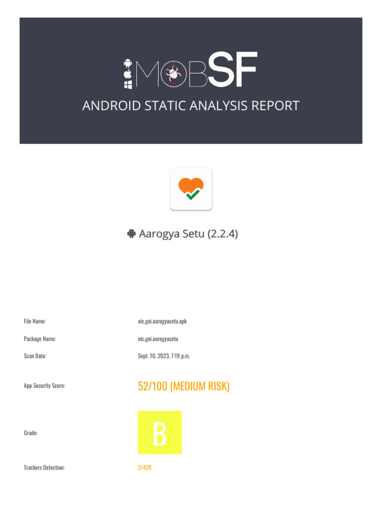 Aarogya Setu Static Analysis Report | PDF | Cryptography | Android ...