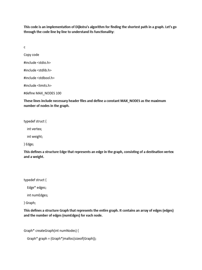 AI Code Explanation | PDF | Vertex (Graph Theory) | Algorithms And Data ... image.