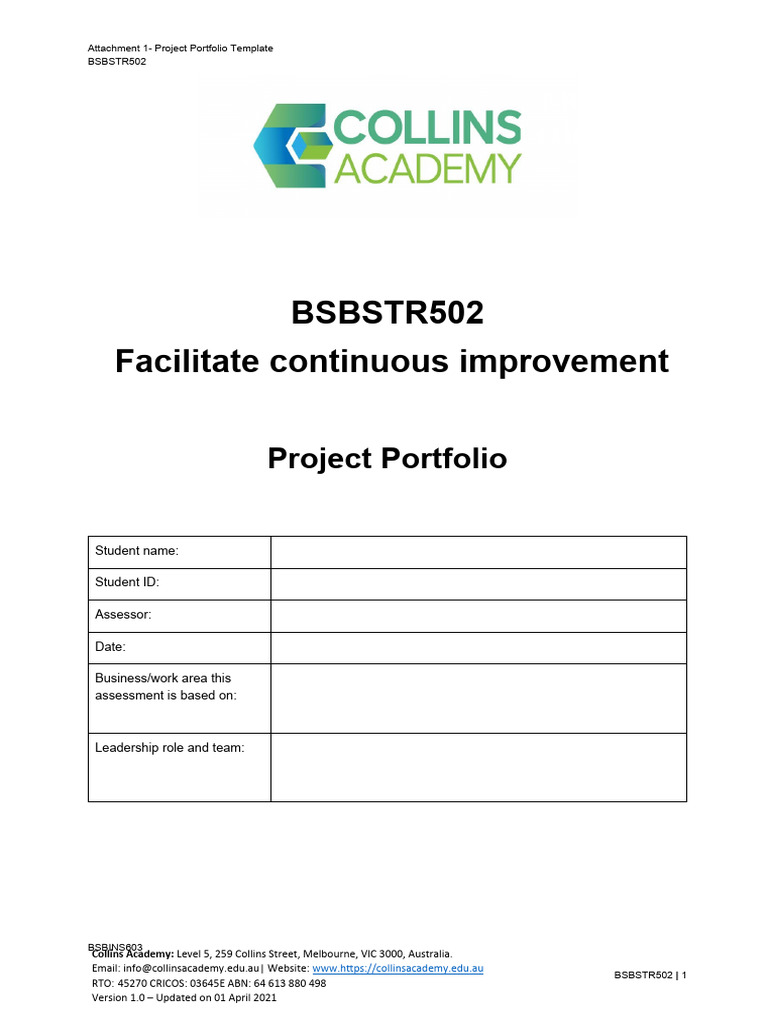 Continuous Improvement Project Portfolio | PDF | Policy | Knowledge ...