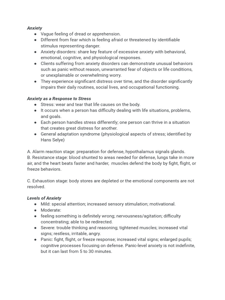 ANXIETY | PDF | Anxiety Disorder | Phobia