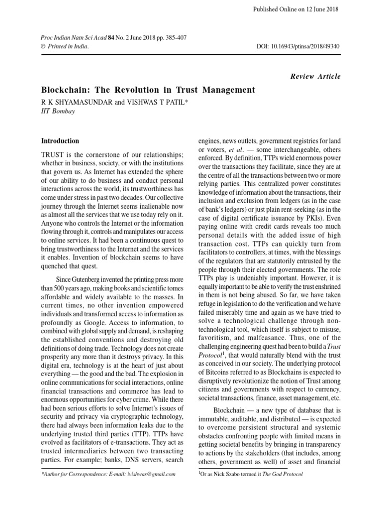 Blockchain: Trust in Digital Era | PDF | Bitcoin | Currency