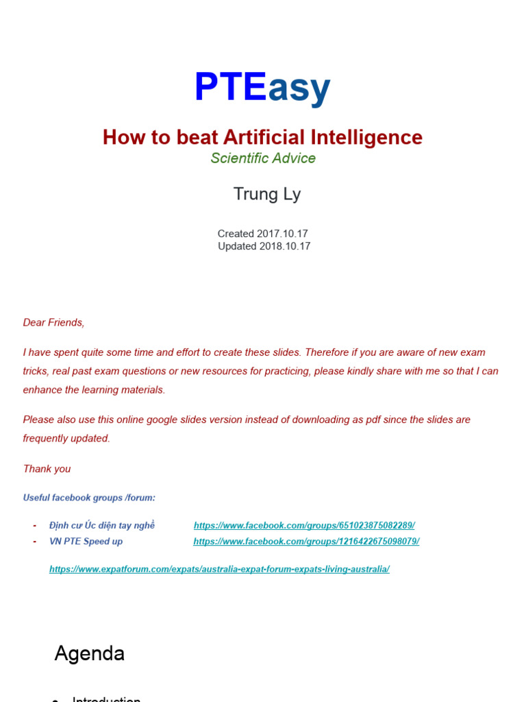 Cấu Trúc Thi Pte & Tài Liệu | PDF