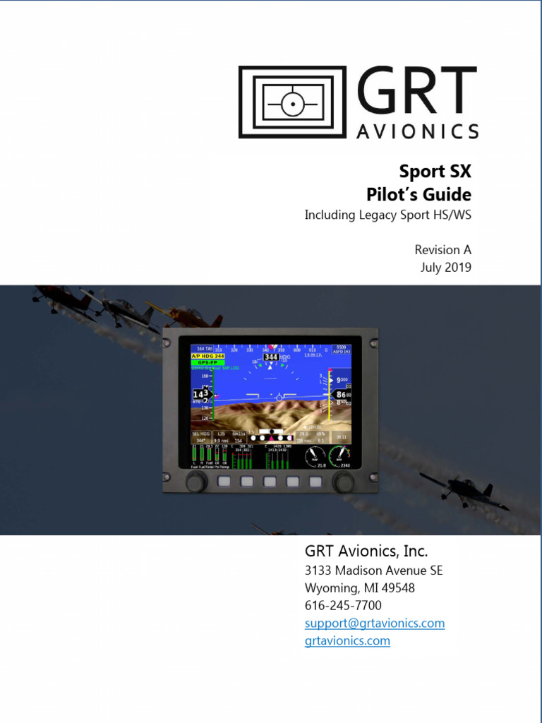 Sport SX Pilot's Guide July 2019 Rev A | PDF | Aviation | Equipment