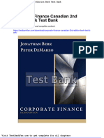 Full Download Corporate Finance Canadian 2nd Edition Berk Test Bank