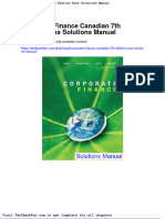 Full Download Corporate Finance Canadian 7th Edition Ross Solutions Manual