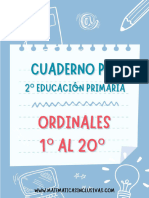 Cuaderno Ordinales Del 1 Al 20 - 2 Curso Educacion Primaria