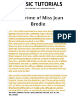 The Prime of Miss Jean Brodie Is A Short Novel Written by Muriel