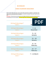 B2 English Tasks Calendar 20232024