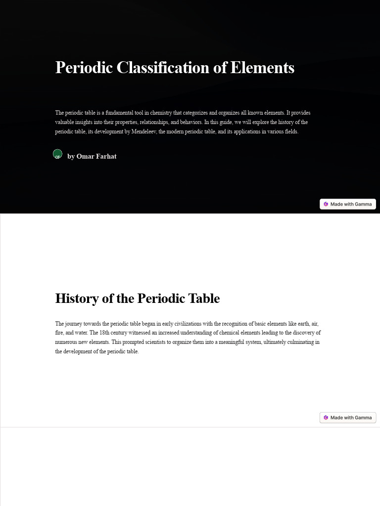 Periodic Classification of Elements | PDF | Periodic Table | Chemical ...