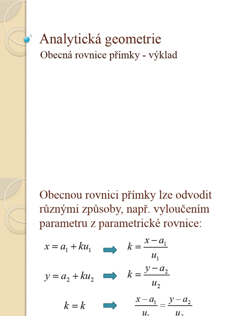 ObecnÃ¡ Rovnice På Ã Mky | PDF