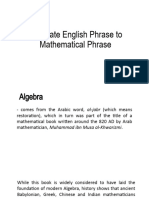 Lecture Translation of English To Mathematical Phrase and Vice Versa2