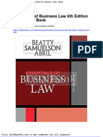 Full Download Essentials of Business Law 6th Edition Beatty Test Bank