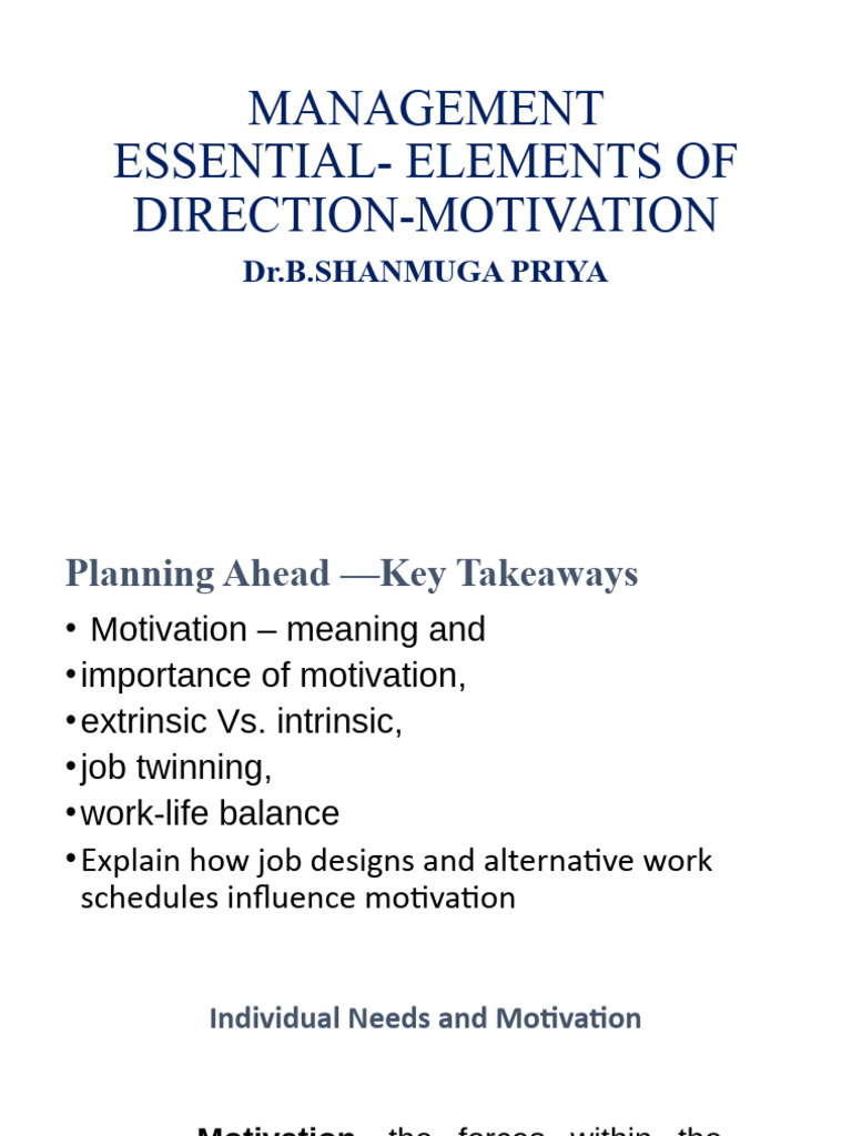 Importance of Motivation in Management | PDF | Motivation | Motivational