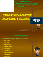 Actos Procesales. Excepciones e Incidentes