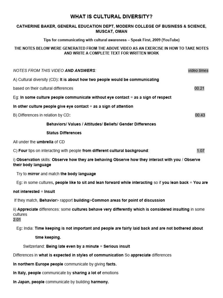 WHAT IS CULTURAL DIVERSITY PDF