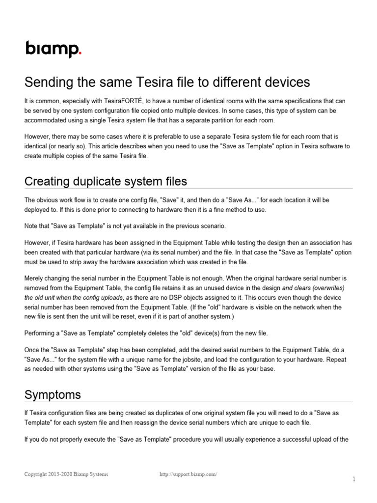 Save Tesira Files as Templates | PDF | Computer Hardware | Computer Data