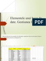 Elementele Unei baze de date