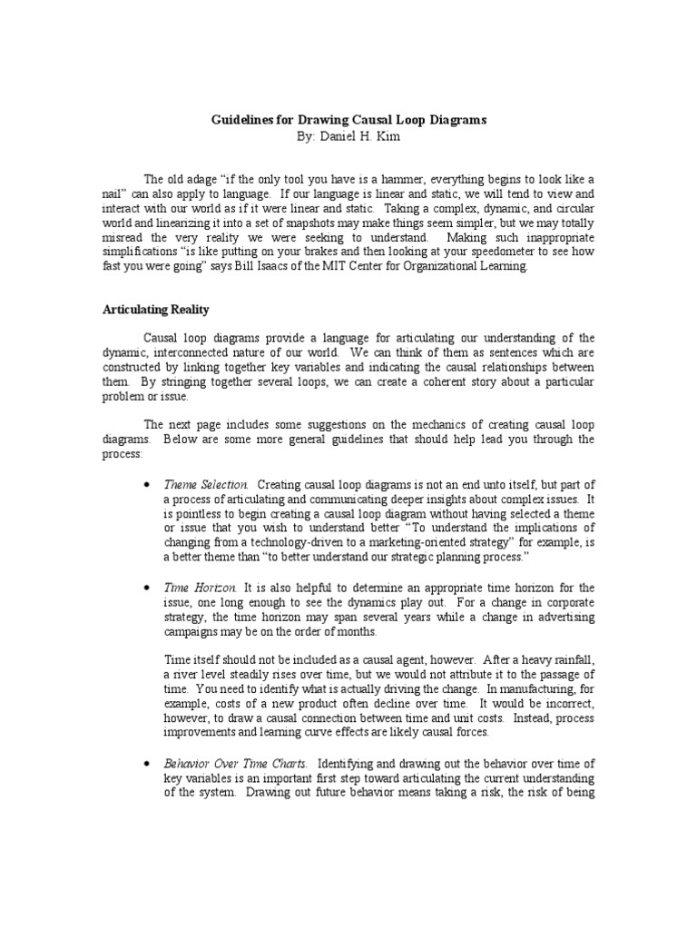 Guidelines For Drawing Causal Loop Diagrams | PDF | Causality | Perception