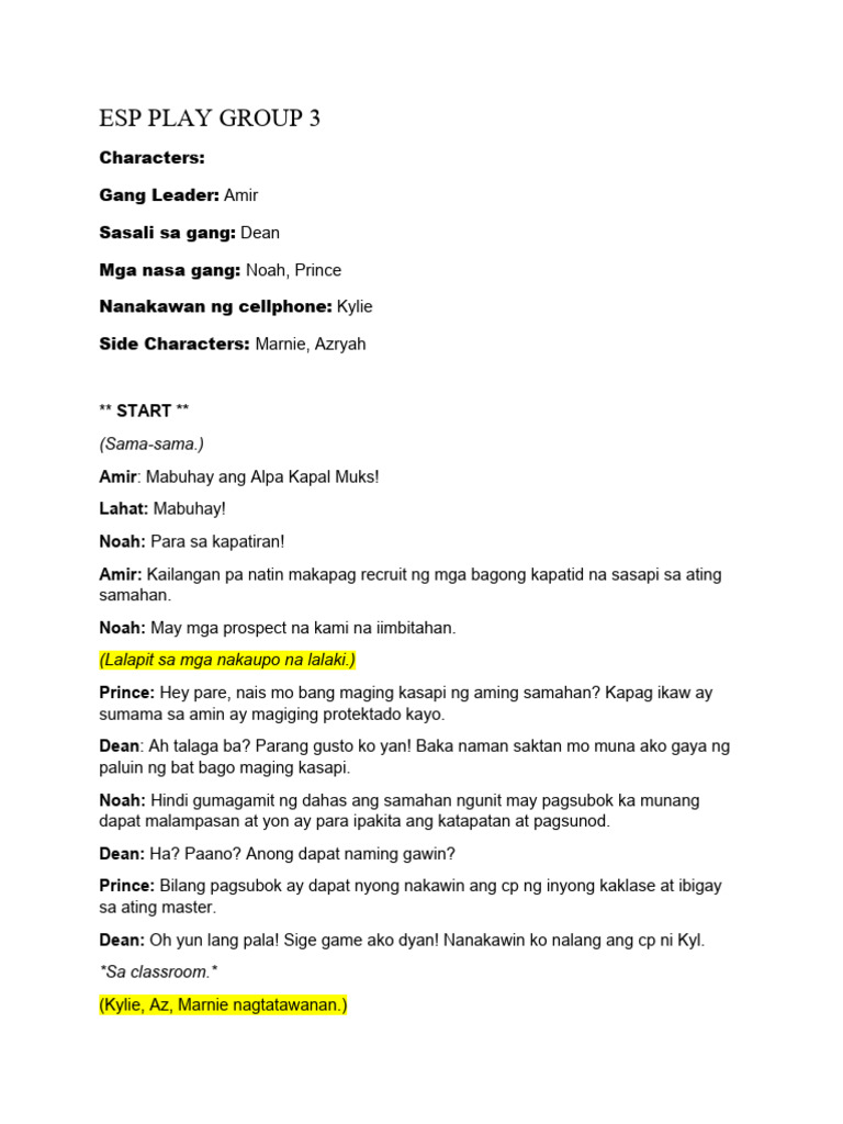 Esp Play Group 3 | PDF
