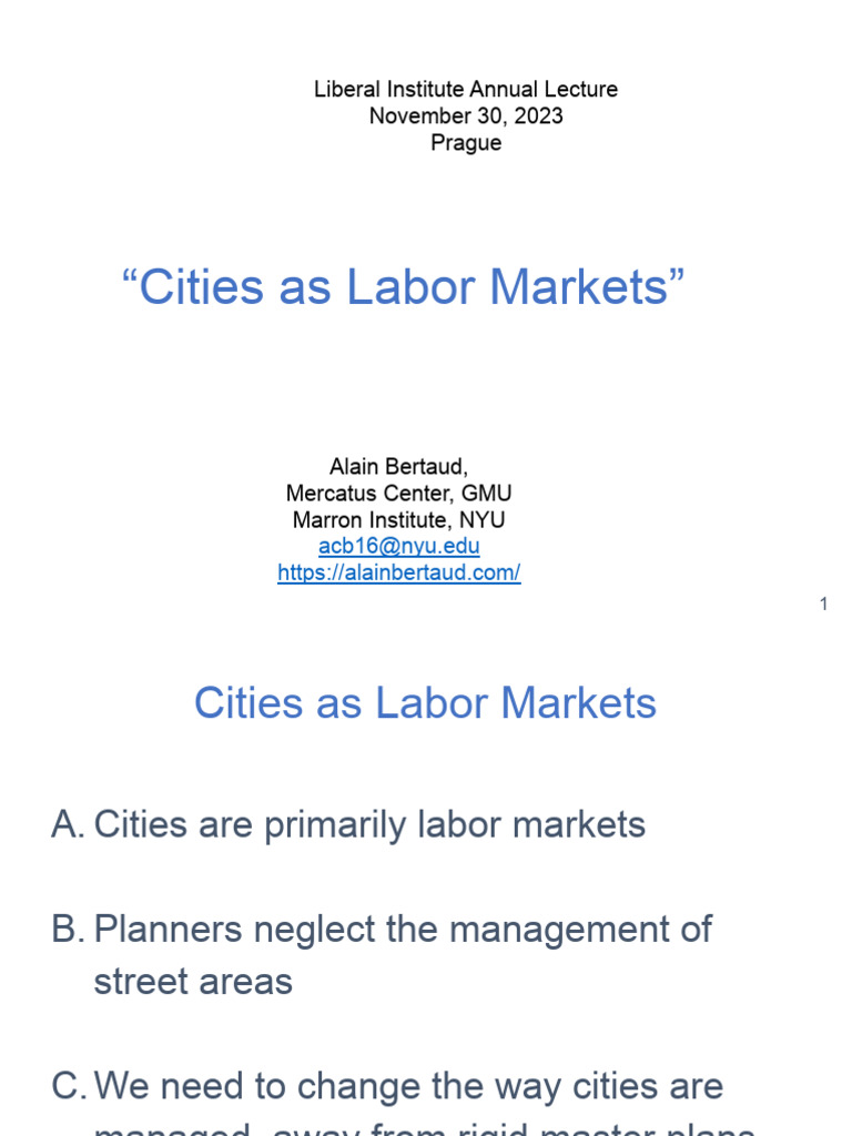 Cities as Labor Markets Explained | PDF | Economies