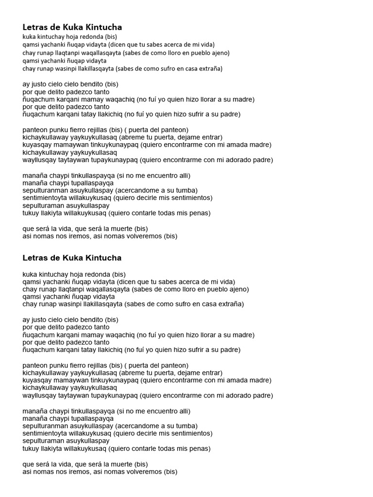 Letra Canciones | PDF