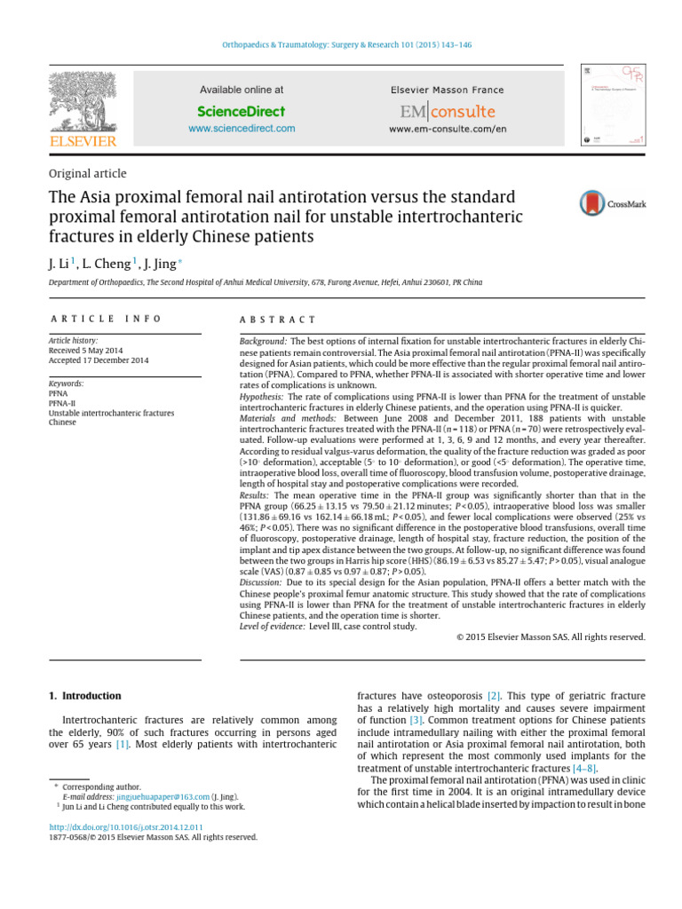 Elsevier PFN Vs PFN A | Download Free PDF | Health Care | Surgical ...