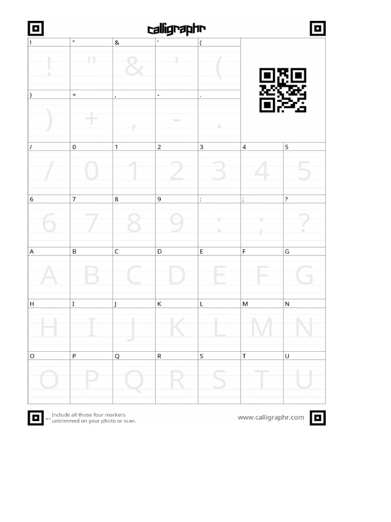 Calligraphr Template PDF